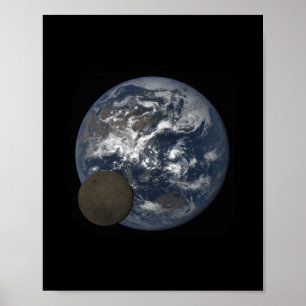 Poster Lune se déplaçant devant la terre image DSCOVR