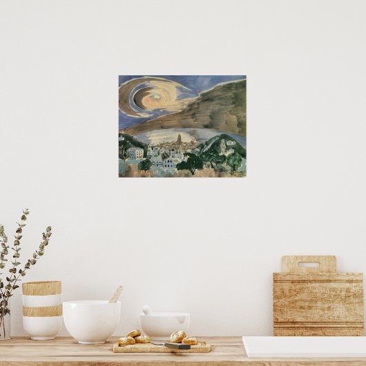 Poster Lune sur Barcelone par Walter Gramatte (Cuisine)