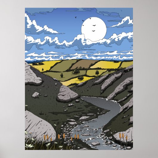 Poster Lune sur la vallée (Devant)