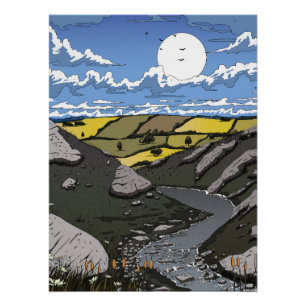 Poster Lune sur la vallée