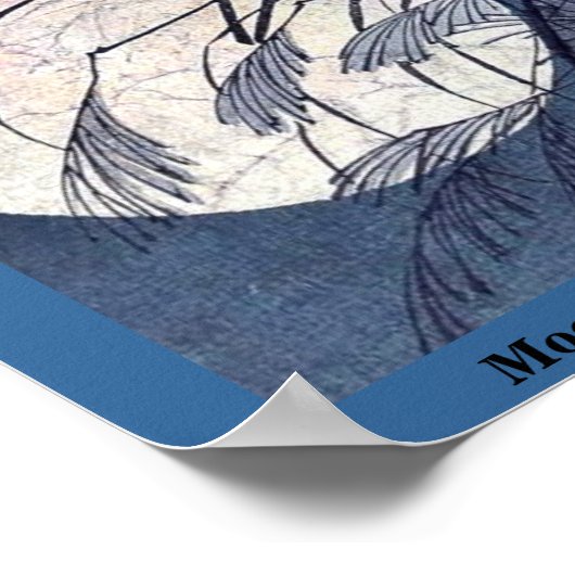 Poster Lune sur le mont Inaba par Taiso, Yoshitoshi Ukiyo (Coin)