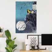 Poster Lune sur le Mont Inaba, Tsukioka Yoshitoshi (Bureau à domicile)