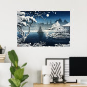 Poster Lune sur le parc Hibiya par Tsuchiya Koitsu (Bureau à domicile)