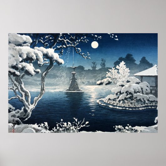 Poster Lune sur le parc Hibiya par Tsuchiya Koitsu (Devant)