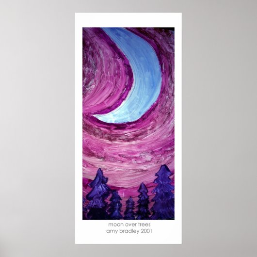Poster Lune sur les arbres (Devant)