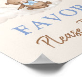 Poster Lune Teddy Bear Bleu Balloons Brown Faveurs Signal (Coin)