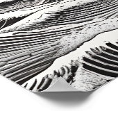 Poster Lune Voyage Serenade Nautique Noir et Blanc (Coin)