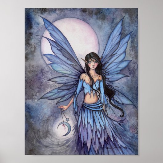 Poster Lunetta Moon Fairy Imaginaire Art (Devant)