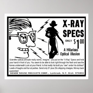 Poster Lunettes à rayons X, illustration de dessin animé