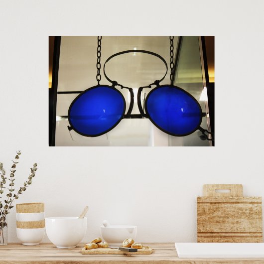 Poster Lunettes bleues cool (Cuisine)