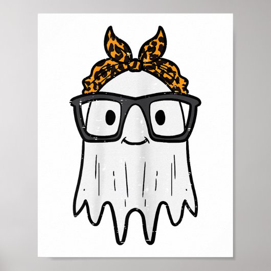 Poster Lunettes de fantôme d'Halloween Mignonnes (Devant)