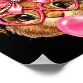 Poster Lunettes de léopard au visage de lapin mignon (Coin)