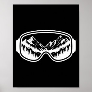 Poster Lunettes de montagne de ski neige ski freestyle ex