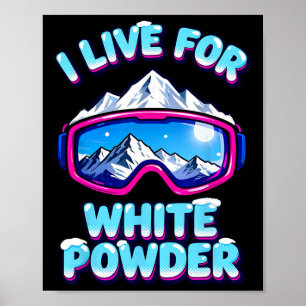 Poster Lunettes de ski en neige poudreuse rétro Montai
