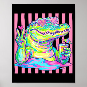 Poster Lunettes de soleil cœur d'alligator Preppy Ed esth