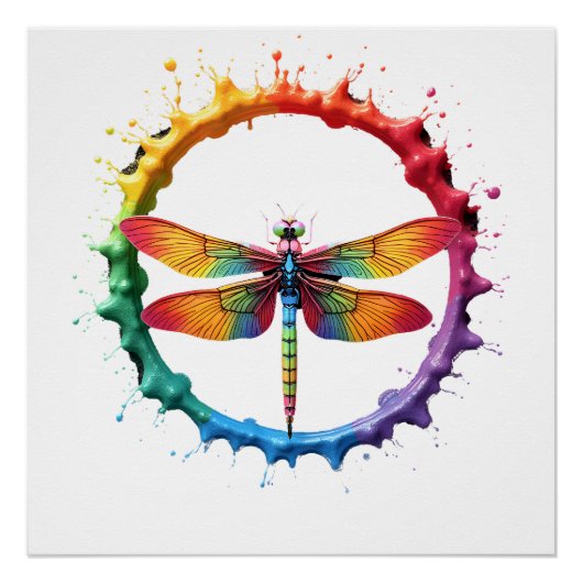 Poster Lunettes de soleil Cool Graphic Tie Dye Libellule (Devant)