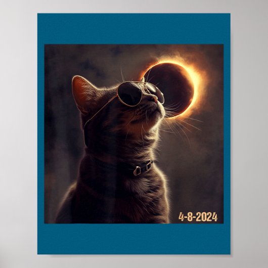Poster Lunettes de soleil de chat drôle Éclipse solaire t (Devant)