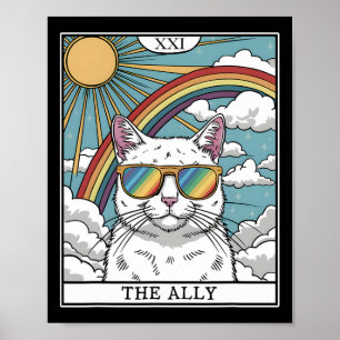 Poster Lunettes de soleil drôles Ally Cat Lgbtq Gay Lesbi