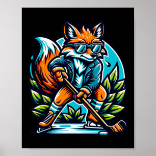 Poster Lunettes de soleil Fox style cool hockey sur glace