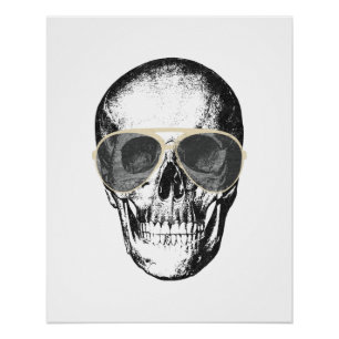 Poster Lunettes de soleil froides de cru de crâne