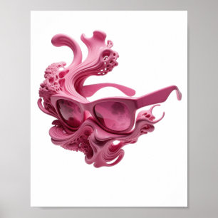 Poster Lunettes de soleil FUTURISTES roses fraîches Citat