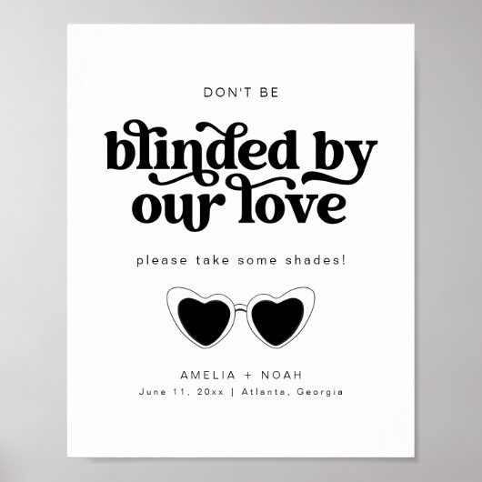 Poster Lunettes de soleil Mariage rétro moderne Favoriser (Devant)