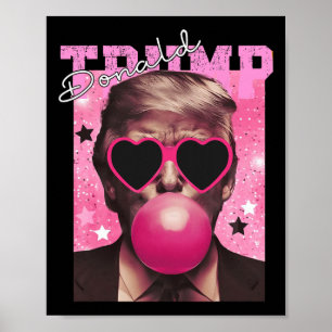 Poster Lunettes de soleil roses bubble gum de Donald Trum