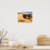 Poster Lunettes de soleil sur l'affiche de plage (Cuisine)