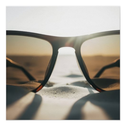 Poster Lunettes de soleil sur le sable (Devant)