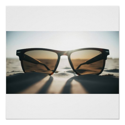 Poster Lunettes de soleil sur le sable (Devant)