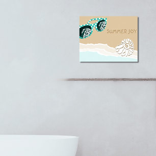 Poster Lunettes de soleil turquoise Coquillage dans la sa