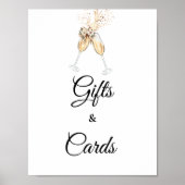 Poster Lunettes de vin Bubbly Douche nuptiale cadeau & Ca (Devant)