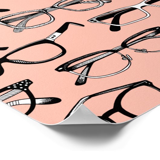 Poster Lunettes de vue rose pâle, Lunettes de vue, Vêteme (Coin)