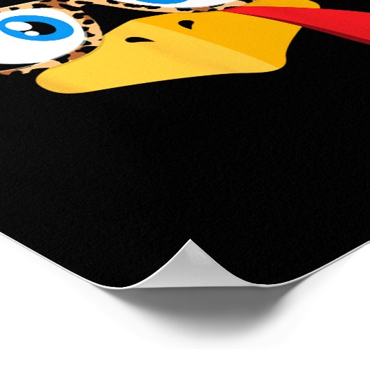 Poster lunettes d'empreinte de léopard à visage de dinde (Coin)