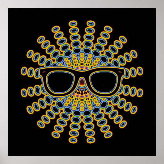 Poster Lunettes Nerd ensoleillées + votre backgr. & idées (Devant)