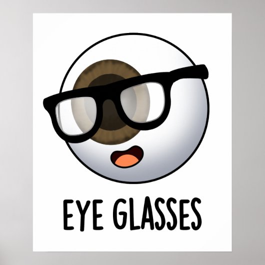 Poster Lunettes Puns drôles de globe oculaire (Devant)