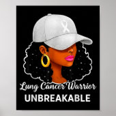 Poster Lung Cancer Warrior Unbreakable Black Women Awaren (Devant)
