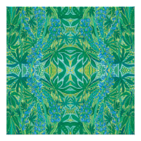 Lupine Fleurs Bohème Arabesque Motif Vert