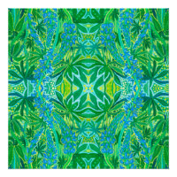 Lupine Fleurs Bohème Arabesque Motif Vert Po