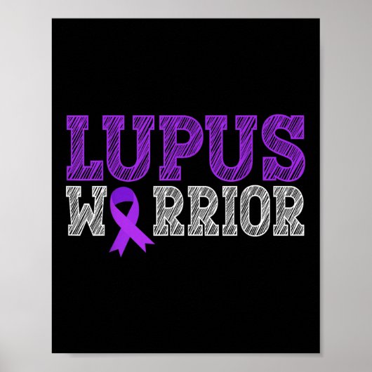 Poster Lupus Guerrier violet Ribbon Lupus Mois de sensibi (Devant)