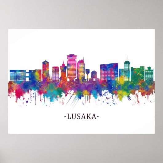 Poster Lusaka Zambia Skyline (Devant)