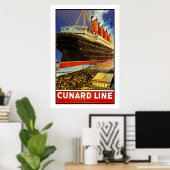 Poster Lusitanie au départ (Bureau à domicile)
