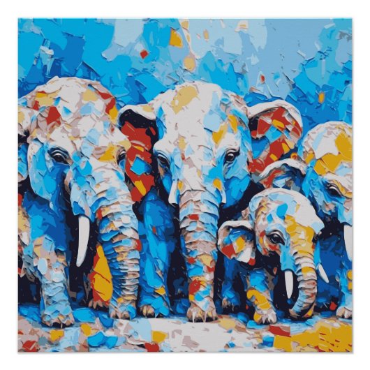 Poster lustré Eléphant mignon (Devant)