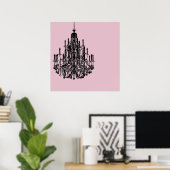 Poster Lustre rose Chic (Bureau à domicile)