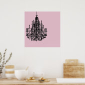 Poster Lustre rose Chic (Cuisine)