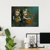Poster Lute et Lyre gothique fée nymphe Art Imprimer (Bureau à domicile)