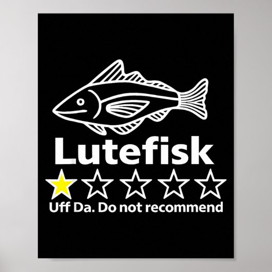 Poster Lutefisk Highly Recommend Funny For Men Women  (Devant)