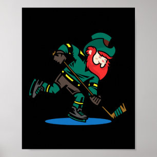 Poster Lutin de hockey sur glace drôle de la Saint-Patric