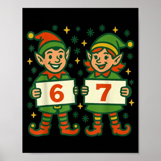 Poster Lutin de Noël 6 7 Mème Drôle de fêtes Elfes Gen Al (Devant)