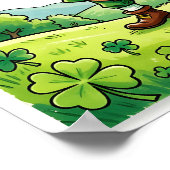 Poster Lutin Gnome Saint-Patrick Fête du Trèfle (Coin)